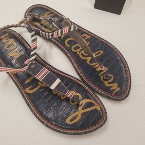 Sam Edelman Red White and Blue thong sandal